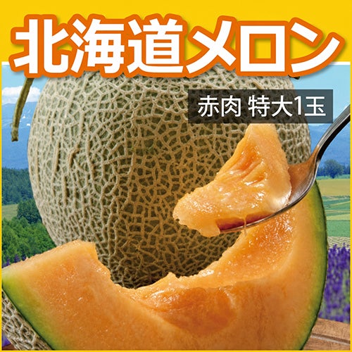 北海道キングメロン（特大1玉） 赤肉　2kg×1玉（優規格以上）