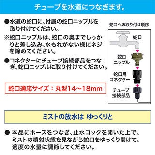 ミストdeクールシャワー ミストノズル 10個 ホース15m 熱中症 猛暑